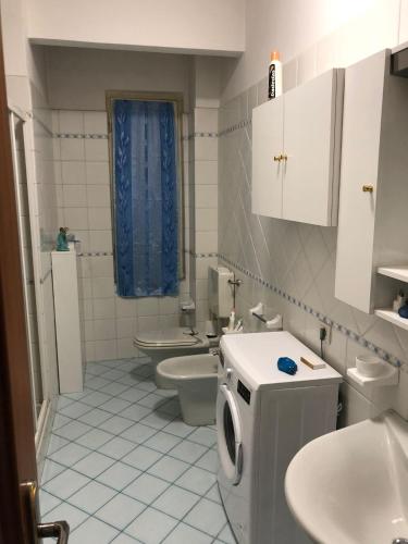 拉瓦尼亚'' LA CASA DI CICI''的浴室配有卫生间、盥洗盆和洗衣机。