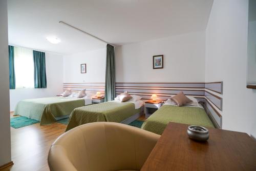 苏科尚贝尔维德酒店的酒店客房,设有两张床和一张沙发