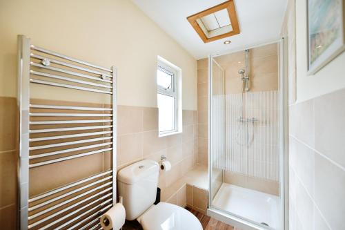 斯旺西Guest Homes - Gerald House的一间带卫生间和淋浴的浴室