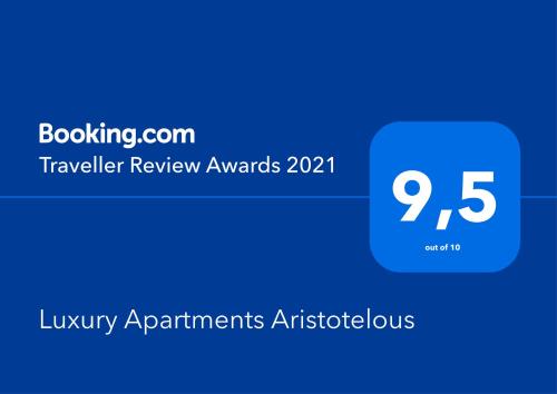 Luxury Apartments Aristotelous的证书、奖牌、标识或其他文件