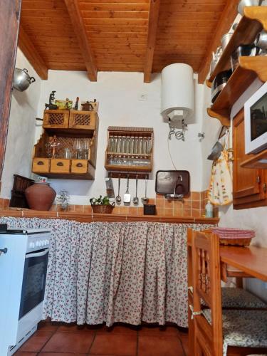 摩亚Vv LOS SENDEROS FONTANALES的厨房配有台面和炉灶。