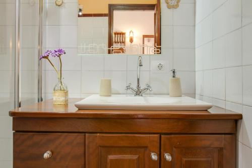 特罗尔La Finca de Teror的一间带水槽和镜子的浴室