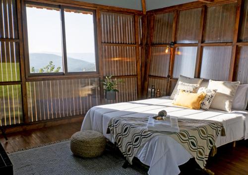 派瓦堡Cimo da Vinha - Nature Spot的一间设有床铺的卧室,位于带窗户的房间内