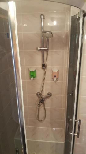 扎科帕内Apartament Słoneczny的浴室内带软管的淋浴