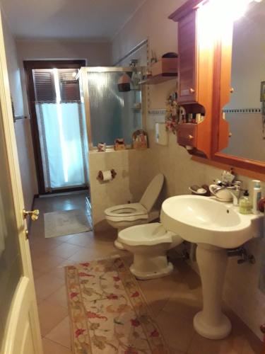 维罗纳自由镇Lovely Casa Paola的一间带卫生间和水槽的浴室