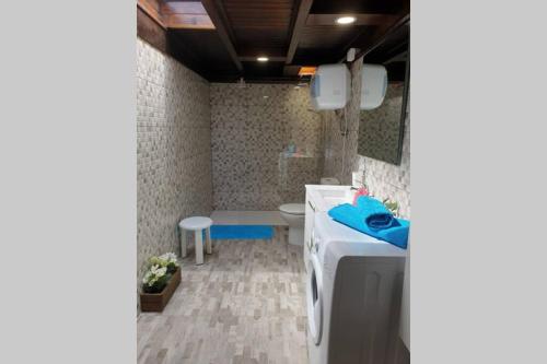 MozagaApartamento Eucalipto的浴室配有白色水槽和卫生间。