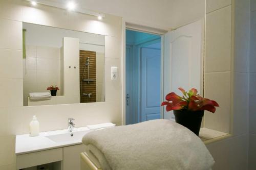 凯斯特海伊托蒂68公寓的一间带水槽和镜子的浴室