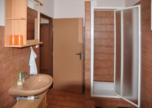 科热诺夫Penzion Zelinka的一间带水槽和淋浴的浴室