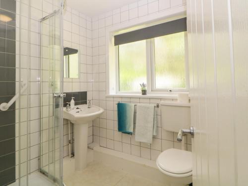 利斯卡德Tranquillity的白色的浴室设有水槽和卫生间。