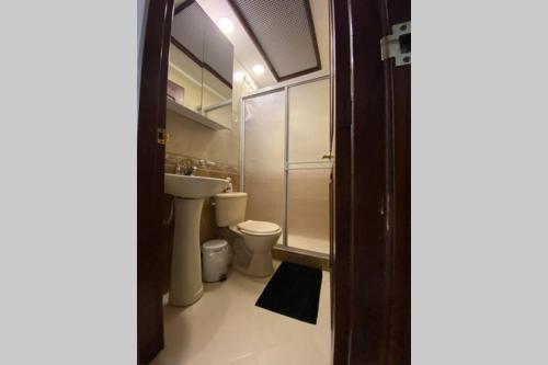 马尼萨莱斯Espectacular apto amoblado, bien ubicado 3 piso的一间带卫生间和水槽的浴室