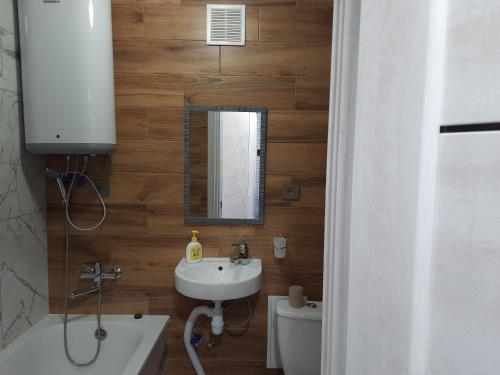 科韦利Алібі 3/46的一间带水槽、卫生间和镜子的浴室