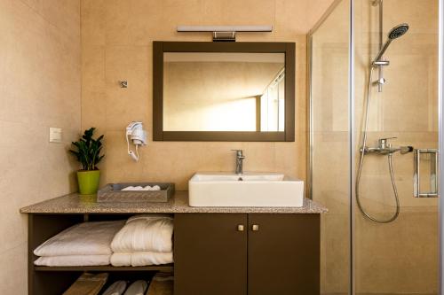 斯陶帕Emerald Ville的一间带水槽和淋浴的浴室