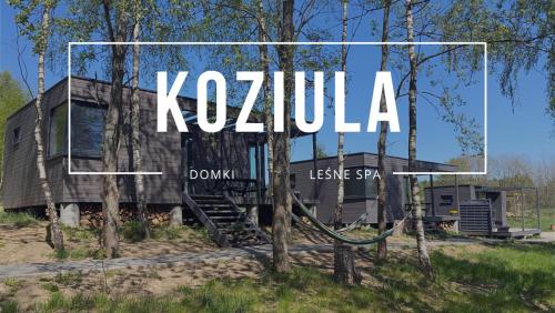 普日维兹Koziula - Domki na Kaszubach的林中带kzula字的房子