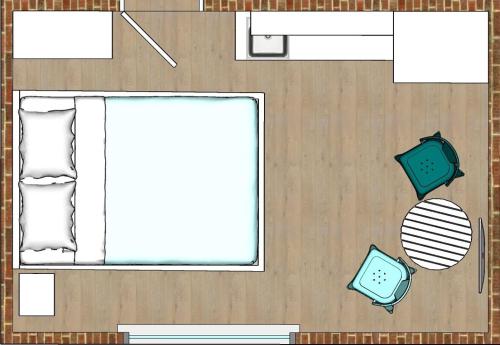 索波特Pokój dla dwojga w zacisznej części Sopotu z łazienką wspólną dla dwóch pokoi的带沙发的客厅的平面图