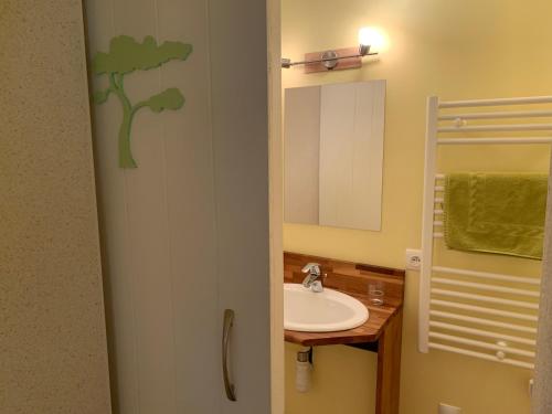 马斯利维克洛斯普莱香波尔德住宿加早餐旅馆的一间带水槽和镜子的浴室