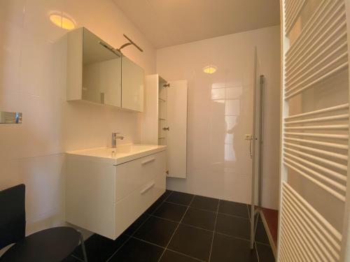 布雷斯肯斯Hello Zeeland - Appartement Port Scaldis 21-072的一间带水槽和镜子的浴室