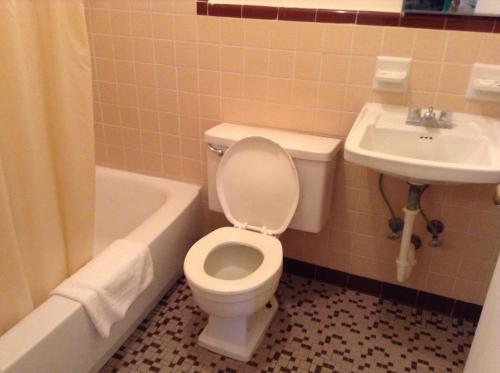 兰伯顿经济汽车旅馆的一间带卫生间和水槽的浴室