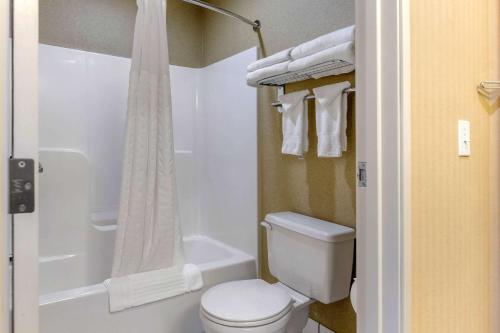 特拉弗斯城特拉弗斯城康福特茵酒店的浴室配有白色卫生间和淋浴。