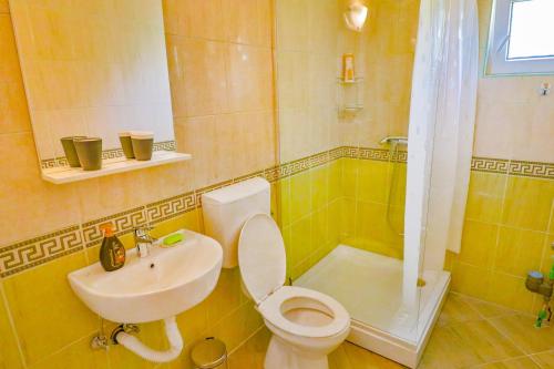 苏沙尼VIVANA HOUSE的浴室配有卫生间、盥洗盆和淋浴。