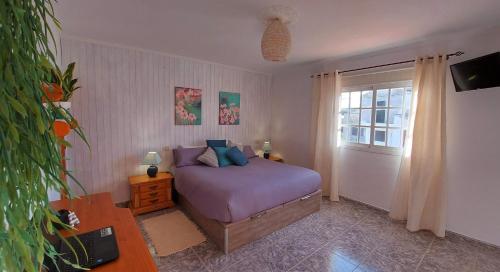 拉奥利瓦Casa Natura Ainhoa的一间卧室设有一张床和一个窗口