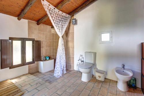 博利凯梅Casa De Mondo的大型浴室设有卫生间和水槽。