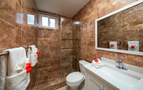 尼格瑞尔Samsara Cliff Resort的一间带卫生间和水槽的浴室