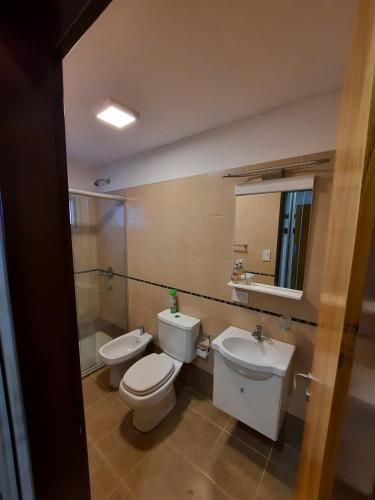 波萨达斯Monoambiente céntrico的浴室设有2个卫生间和水槽