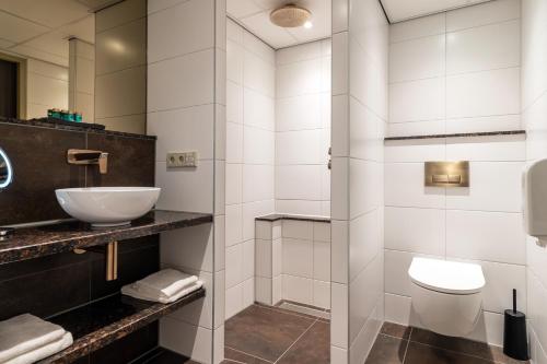 德科赫特克塞尔果岭酒店的一间带水槽和卫生间的浴室