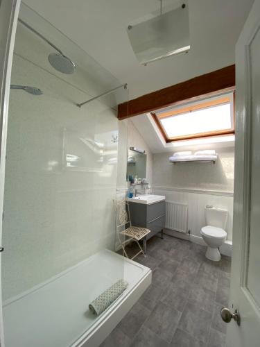 肯德尔Glenholmekendal的带浴缸、卫生间和窗户的浴室