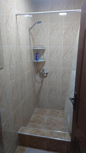 费尔干纳MEGI的带淋浴的浴室(带石质瓷砖淋浴)