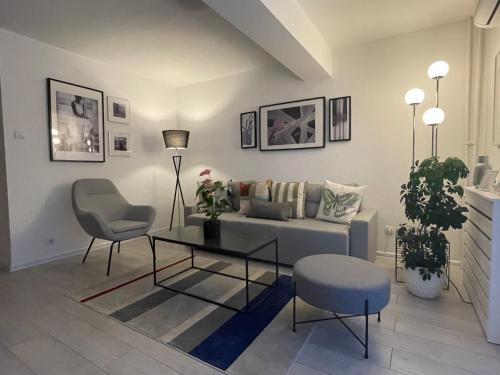 巴伊纳巴什塔Apartment Central的客厅配有沙发和桌椅