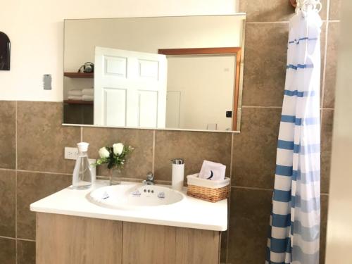 阿约拉港卡皮滩麦克斯住宿加早餐旅馆的一间带水槽和镜子的浴室