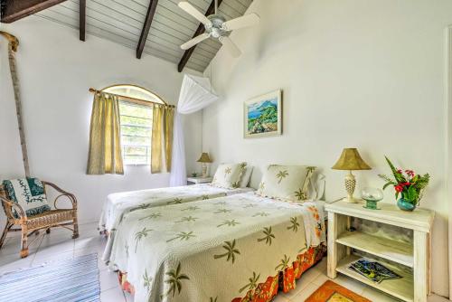 Nevis Home with Pool, Stunning Jungle and Ocean Views!客房内的一张或多张床位