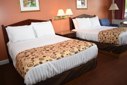 库尔佩珀库尔佩珀红毯套房酒店的酒店客房,配有两张床和椅子