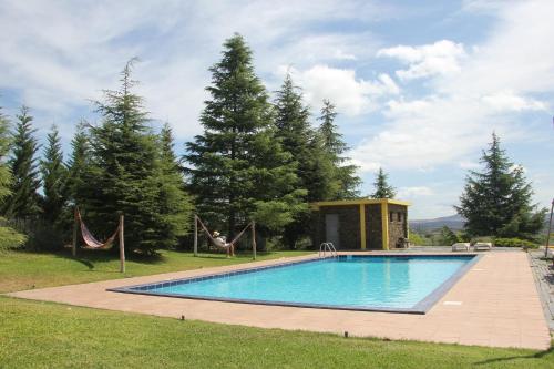 弗雷舒德埃什帕达阿辛塔柳树农场住宿加早餐旅馆 - 乡村旅游的一个带秋千的庭院内的游泳池