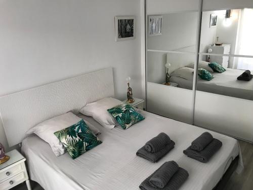 Apartment Cannes Rico Beach客房内的一张或多张床位