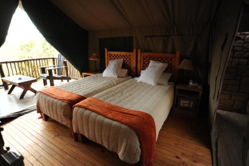 Inkwenkwezi Private Game Reserve客房内的一张或多张床位
