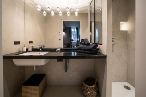 安锡Le Luxury Design de la Vieille Ville的一间带水槽和镜子的浴室