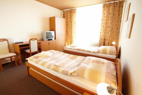 特尔纳瓦斯派克特鲁姆酒店的酒店客房配有两张床和一张书桌