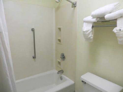 佛罗伦萨佛罗伦萨贝蒙特旅馆套房酒店 的带淋浴、卫生间和毛巾的浴室