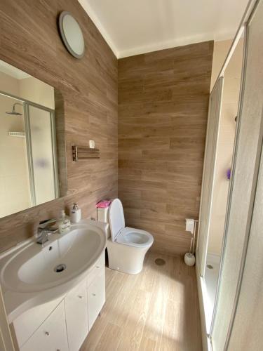 米尔芳提斯城Apartamento Vicentino的浴室配有白色水槽和卫生间。