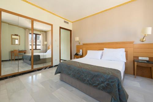 欧洲之星迈蒙尼德酒店客房内的一张或多张床位
