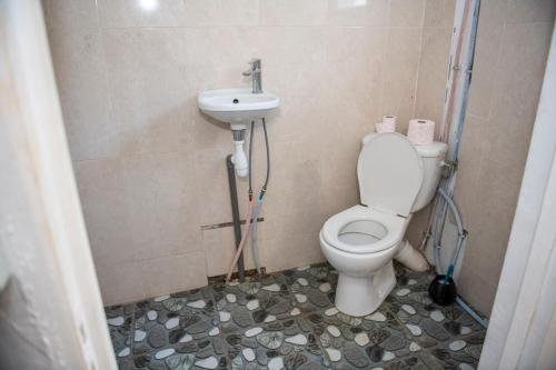 MtsamgamoujiGuest Mtsangamouji / Gîte的一间带卫生间和水槽的浴室