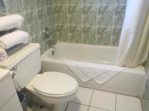 佛罗里达市乡村旅馆的浴室设有卫生间、浴缸和水槽