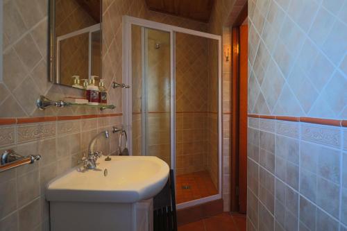 雅可布湾Hallo Jacobsbaai的一间带水槽和淋浴的浴室