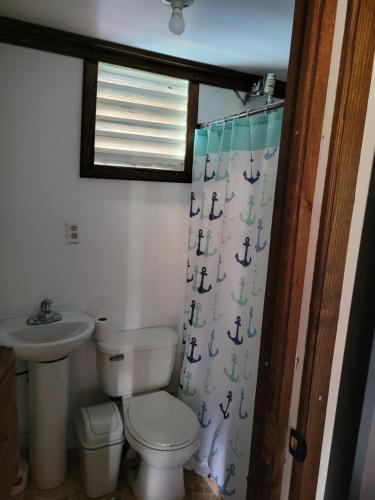 阿瓜达Ariami Rose的一间带卫生间和水槽的浴室