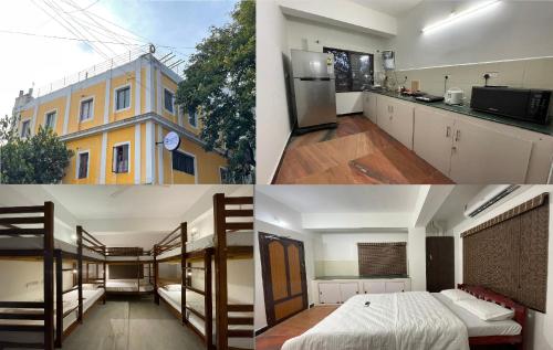 Eness Hostels Pondicherry客房内的一张或多张床位