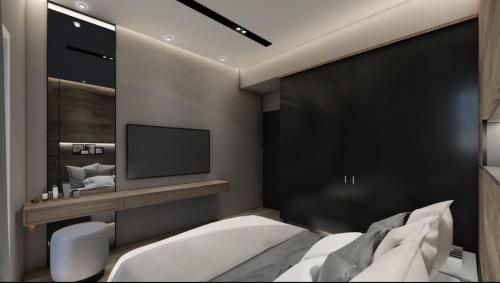 Luxury Townhouse Suite客房内的一张或多张床位