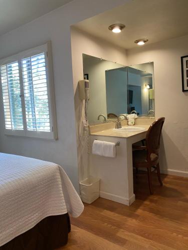 卡梅尔卡梅尔度假酒店的一间带水槽和镜子的浴室