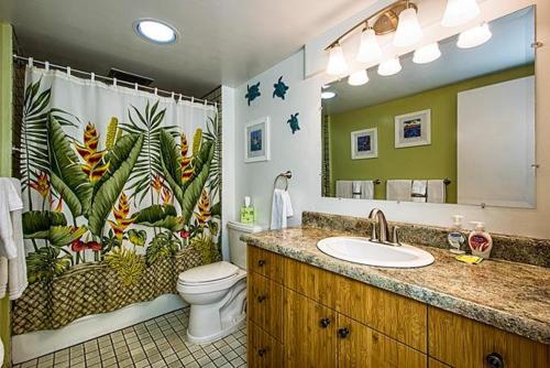 科纳科纳马凯3-302公寓 的一间带水槽、卫生间和镜子的浴室